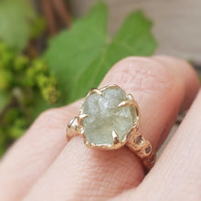 Load image into Gallery viewer, Ariel Ring, Rough Aquamarine, 10k Yellow Gold