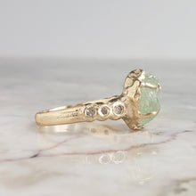Load image into Gallery viewer, Ariel Ring, Rough Aquamarine, 10k Yellow Gold