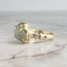 Load image into Gallery viewer, Ariel Ring, Rough Aquamarine, 10k Yellow Gold