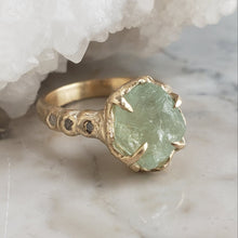 Load image into Gallery viewer, Ariel Ring, Rough Aquamarine, 10k Yellow Gold