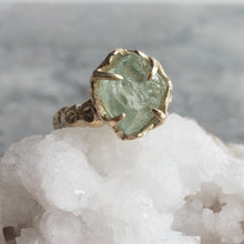 Load image into Gallery viewer, Ariel Ring, Rough Aquamarine, 10k Yellow Gold