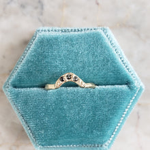 Load image into Gallery viewer, Gaia Crown, Black Diamonds, 10k Yellow old, Size 5.75, Black Diamond Wedding Band