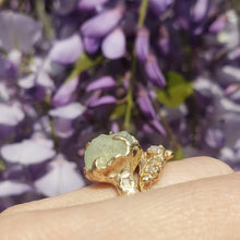 Load image into Gallery viewer, Ariel Ring, Rough Aquamarine, 10k Yellow Gold