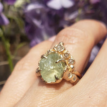 Load image into Gallery viewer, Ariel Ring, Rough Aquamarine, 10k Yellow Gold