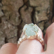 Load image into Gallery viewer, Ariel Ring, Rough Aquamarine, 10k Yellow Gold