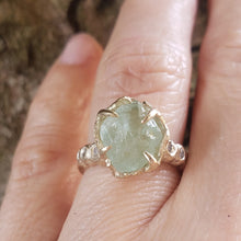 Load image into Gallery viewer, Ariel Ring, Rough Aquamarine, 10k Yellow Gold
