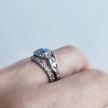 Load image into Gallery viewer, Snake Charmer Ring, Silver, Blue Topaz