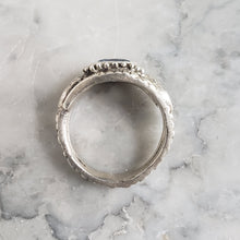 Load image into Gallery viewer, Snake Charmer Ring, Silver, Blue Topaz