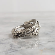 Load image into Gallery viewer, Snake Charmer Ring, Silver, Blue Topaz