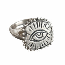 Load image into Gallery viewer, Raised Sacred Eye Ring, Sterling Silver