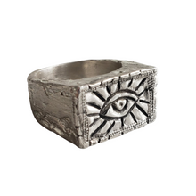 Load image into Gallery viewer, Square Sacred Eye Ring, Sterling Silver