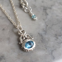 Load image into Gallery viewer, Little Empress Necklace, Blue Topaz and Silver
