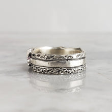 Load image into Gallery viewer, Rough Diamond and Ruby Ring, Silver