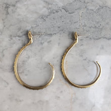 Load image into Gallery viewer, Silver Snake Hoop Earrings