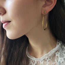 Load image into Gallery viewer, Silver Snake Hoop Earrings