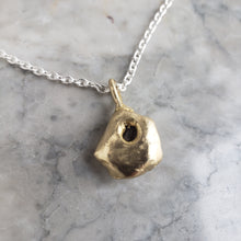 Load image into Gallery viewer, Rough Garnet Necklace in Bronze and Sterling Silver