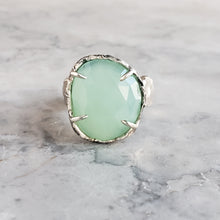 Load image into Gallery viewer, Aqua Chalcedony Ring in Silver