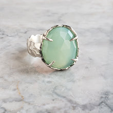 Load image into Gallery viewer, Aqua Chalcedony Ring in Silver