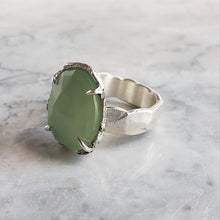 Load image into Gallery viewer, Green Chalcedony Ring in Silver