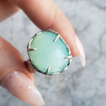 Load image into Gallery viewer, Aqua Chalcedony Ring in Silver