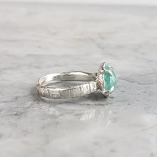Load image into Gallery viewer, Apatite and Yellow Sapphire Ring in Silver