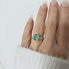Load image into Gallery viewer, Apatite and Yellow Sapphire Ring in Silver