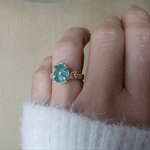 Load image into Gallery viewer, Apatite and Yellow Sapphire Ring in Silver