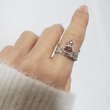 Load image into Gallery viewer, Her Majesty Crown Ring, Pink and Yellow Sapphire Ring in Silver