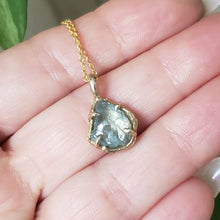 Load image into Gallery viewer, Rough Aquamarine Pendant, in Bronze and Gold Filled Chain