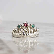 Load image into Gallery viewer, Mermaid Crown, Sapphire and Emerald, Sterling Silver