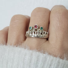 Load image into Gallery viewer, Mermaid Crown, Sapphire and Emerald, Sterling Silver