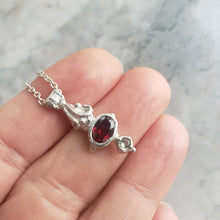 Load image into Gallery viewer, Alma Necklace in Silver, Garnet and Sapphire