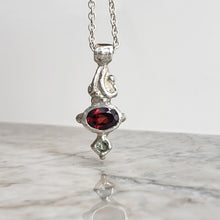 Load image into Gallery viewer, Alma Necklace in Silver, Garnet and Sapphire