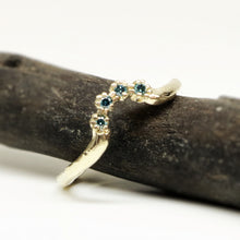 Load image into Gallery viewer, Blue Diamond Contour Band,10k Yellow Gold, Size 6.25