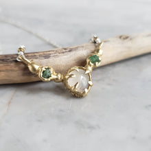 Load image into Gallery viewer, Moonstone and Tsavorite Garnet Necklace in Sterling Silver