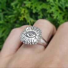 Load image into Gallery viewer, Raised Sacred Eye Ring, Sterling Silver