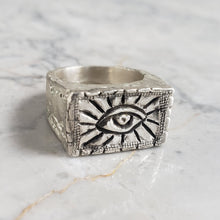 Load image into Gallery viewer, Square Sacred Eye Ring, Sterling Silver
