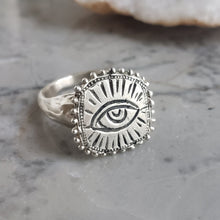 Load image into Gallery viewer, Raised Sacred Eye Ring, Sterling Silver