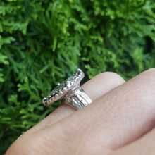 Load image into Gallery viewer, Beaded Circle Sacred Eye Ring, Sterling Silver