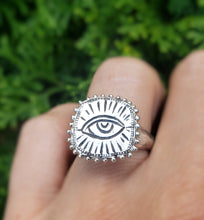Load image into Gallery viewer, Raised Sacred Eye Ring, Sterling Silver