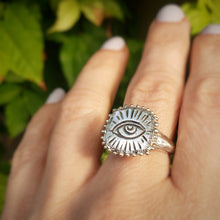 Load image into Gallery viewer, Raised Sacred Eye Ring, Sterling Silver