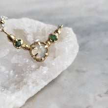 Load image into Gallery viewer, Moonstone and Tsavorite Garnet Necklace in Sterling Silver