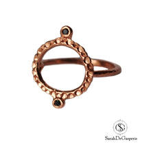 Load image into Gallery viewer, Black Diamond Wreath Ring, 10k Rose Gold, Size 6.5
