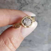 Load image into Gallery viewer, Circe, Double Snake Rough Diamond Engagement Ring, 14k yellow Gold