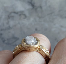 Load image into Gallery viewer, Circe, Double Snake Rough Diamond Engagement Ring, 14k yellow Gold