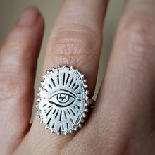 Load image into Gallery viewer, Oval Sacred Eye Ring, Sterling Silver