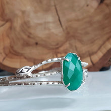 Load image into Gallery viewer, Agate Snake Cuff, Sterling Silver