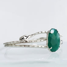 Load image into Gallery viewer, Agate Snake Cuff, Sterling Silver