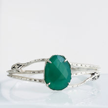 Load image into Gallery viewer, Agate Snake Cuff, Sterling Silver