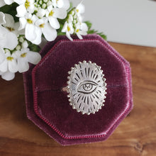 Load image into Gallery viewer, Oval Sacred Eye Ring, Sterling Silver